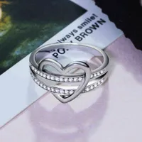 Piękny Cute Lovely Heart Design Pierścień Anel Aneis Romantyczny najlepsze prezenty dla dziewczyny Cucbic Cyrkonia kryształowe krople pierścieni