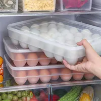 34 Izgaralar Plastik Yumurta Saklama Kutusu Taşınabilir Gıda Depolama Konteyner Buzdolabı Yumurta Tepsi Tutucu Konteyner Kapak Mutfak Aracı ile 211112