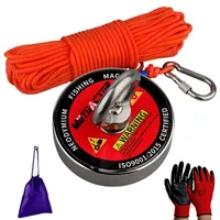 Hooks & Rails 400BLS Label Design Salvage Magnet Large Neodymium N52 Magnets Searching Fishing With 20M Rope Gloves Bag