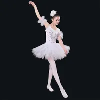Bühnenverschleiß Weißer Schwan Professionelle Ballett Tutu Kind Kinder Mädchen Ballerina Kostüm Zeitgenössische Party Tanz Kostüme Erwachsener