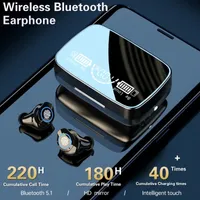 TWS 5.1 Bluetooth-Ohrhörer M9-17 Wireless Ohrhörer IPX7 Wasserdichte Touch Control Sport Headset Rauschen LED-Anzeigen mit Ladekoffer für Android iOS