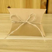 Gift Wrap 100 Stks Bruin Papier Candy Dozen Kussen Vorm Touw (bruine kleur)