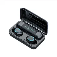 F9-9ミニステレオベーススポーツヘッドフォンTWS Bluetooth 5.0音楽ノイズキャンセルインイヤー防水ワイヤレスイヤホン付きイヤホンLEDデジタルディスプレイ充電ボックス付き