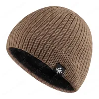 Шапочки шапочки для мужчин Женщины зимние вязаные чешуи шапочки шляпа толстые теплые меховые капота мужская шапка Gorras Hombre
