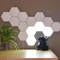 3 5 10PCS DIY Wall Lamp Touch Switch Quantum LED Hexagonal Lamps Modular Creative Decoration White Lampara Home Decor a19