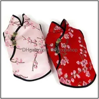 Dog Apparel Supplies Pet Home & Garden Summer Clothes Cheongsam Pets Dogs Clothing Embroidery For Small Medium Chinese Style Cat Drop Delive