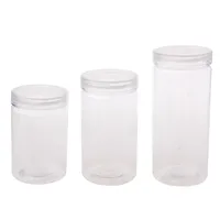 6.4cm OD Clear Clear Fuerte Pet Round Storage Container Jar sellado con Tapa Retailsale Bottles Jars