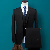 Мужские костюмы Blazers костюм 2-х частей набор черный деловой досуг профессионал без железной морщины