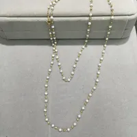 3-4mm de long eau de perles de perles d'eau fraîche 10k jaune or petits bijoux véritables
