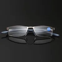 Солнцезащитные очки Tessalate 2021 Небольшое размеры Женщины Анти-Синие Света Очки для чтения Человек Металл Рамка Бизнес Блокировка Компьютерный Читатель