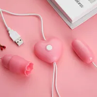 Dynamische Zunge lecken Kieselgel doppelt vibrierend Ei Multi-Frequenz Spielzeug Flirt hinten Gericht für Frauen Sex Ausrüstung Store P0818