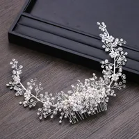 Trendy Crystal Wedding Hair Comb tiara Bride Hair Accessories Bridal Headpiece Women Handmade Hair Ornaments Jewelry
