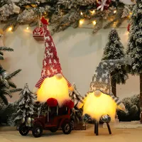 輝くGNOMEクリスマスの顔の無い人形の家の装飾ナビダード新年のためのNatalギフト2022アクセサリー