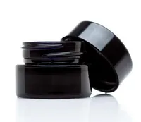 UV -bescherming Volledige zwarte 5 ml glazen crème potten verpakkingsflessen