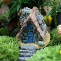 Dekoratif Objeler Figürinler Taş Ev Peri Bahçe Minyatür Zanaat Mikro Kotej Manzara Dekorasyon DIY Reçine El Sanatları için Masaüstü Orna