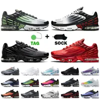 Venta al por mayor Zapatos Nike Air Max Plus 3 Tuned Air Tn Plus 3 AirMax Tn 3 Zapatos para correr para hombre Zapatos para mujer OG Black Zapatillas de deporte para hombre