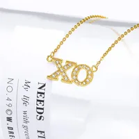 Pendant Necklaces Crystal XO Letter Necklace For Women Men Stainless Steel Chain Charm Male Couple Jewelry Bff Birthday Gift Boyfriend