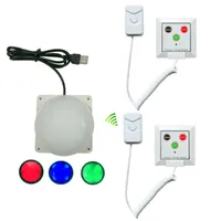 KOQI Emergency Call System Waterproof Toilet Patient Call Button 1 Light Receiver 2 Transmitters