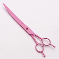Nożyczki do włosów 9 "24 cm JP 440C Grawerowanie Pink Grooming-for-Dog Duży rozmiar Bend Up Shears Cięcie Zwierzęta ścinek Dodaj torbę C4005