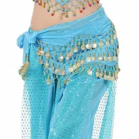 Abbigliamento da palcoscenico moneta d'argento danza del ventre della cintura alla cintura di costume Catena di sciarpa Egitto Accessorio Dane