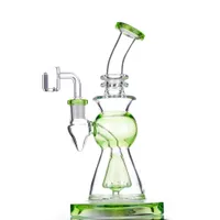 2021 Hookah Glass Water Bong Pipe de 8.5 pulgadas Altura 14.4mm Junta Femenina Luz verde Color Dab Rigs