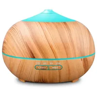 400Ml Wood Grain Colorful Lamp Aromatherapy Humidifier Home Diffuser Machine EU Plug Humidifiers
