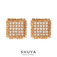 Venda quente Ver2022Sace jóias high-end mulheres douradas medusa cabeça brincos quadrados 2021 novas letras simples brincos de diamante completo brincos geométricos feminino