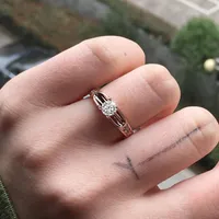 Elegante anillo de boda de compromiso para mujeres anillos de dedo plateado joyas de color de oro rosa plateado Novia presente