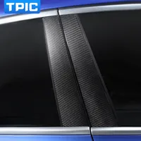 Etiqueta engomada decorativa del pilar B de la ventana B de fibra de carbono para Audi A3 A4 A6 Q5 AUTO B C Pegatinas de pilares Accesorios de tapa de recorte