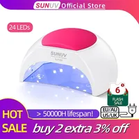 SUNV SUN2C 48W Lámpara de uñas UV Sun2 Secador para el sensor infrarrojo de gel ondulado con Silicone Pad Salon Uso 211224