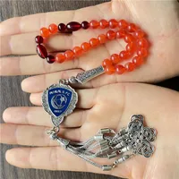 Pendentif Colliers 33 Musulmim Islamic Leaf Pendentifs de nœud chinois pour hommes et femmes Méditation Prière des bijoux de chapelet dédié