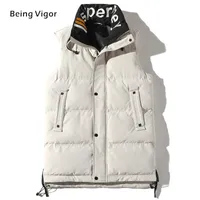 Herenvesten 2021 Men Gilet Wintercoat Winter Katoen met katoen met mouwloze puffer jas jassen uit het dikke Vest 4xl
