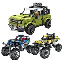 City Adventurer Jeeps Pull Back Racing Car Building Building Blocks Deformed Pojazd 701943 Cereor Cegle Kids Toys Q0624