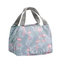 Functional Pattern Cooler Lunch Box Portable Insulated Canvas Bag Thermal Picnic Bags For Women Kids Organizer