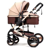 Luxo levemente carrinho de bebê alta paisagem bebê 3 em 1 portátil reversível pram carrinhos de bebê carrinhos # 1