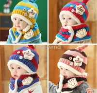 2 pieza / set New Boy Girl Unisex Otoño Invierno Bebé Hat + Sarf Set Baby Sombreros Bufanda Niños Infant Caps EE
