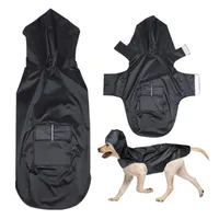Impermeabile popitpop riflettente con cappuccio pet dog impermeabile grande impermeabile vestiti cucciolo Poncho (nero, 4xl)