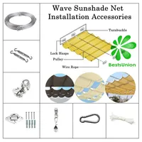 Shade Wave Sun Net Accessories Kits Clamp Pulley Wire Rope Tensioner 304 Stainless Steel Installation Fitting