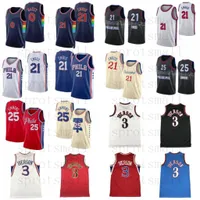 21 Joel Embiid 25 Ben Simmons Cidade Basquete Jersey Mens 0 Tyrese Maxey 20 Georges Niang 7 Isaiah Joe 31 Seth Curry 3 Allen Iverson Shirt
