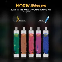 Authentic HCOW Shine Pro Disposable E Cigarettes Device Kit 2600 Puffs 1100mAh Rechargeable Battery 6ml Prefilled Pod Cartridge Vape Pen Randm Dazzle 100% Genuine