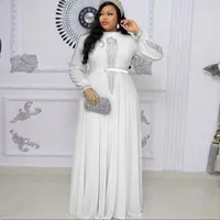 Vêtements ethniques Robes africaines pour femmes 2022 élégante robe de mariée musulmane Abaya turc Dubai Kaftan Robe Africaine Manches longues DRE