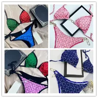 2021 Luxo Têxtil Sexy Thong Bikini Swimsuit Triângulo Brasileiro Terno de Banho Verão Beachwear Bandage Micro Swimwear Mulheres
