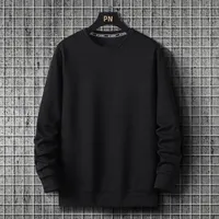 Men's Hoodies Sweaters Pure Color Long-sleeved Round Neck Sweater Fashion Korean Loose Chic All-match Inner Jacket Autumn Clothing Men