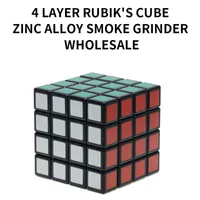 4 Schicht Rubik's Cube Zink Legierung Mühlenschleifmaschinen 58mm Brecher Metall Dry Herb Vaporizer Zubehör