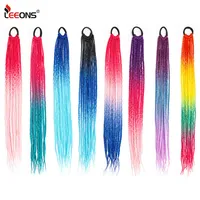 Leeons 8 Colors Elastic Rubber Bands Braides Extension Wig Ponytail Ring Kids Twist Braid Rope Hair Braider