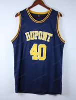 Custom DuPont High School Randy Moss Blue Blue Jersey de basketball de Basketball Bleu Couverte Nom Nom Jerseys