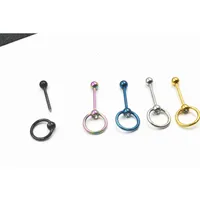 SHIPPMINT LOT50 SZTUK Biżuteria-Chirurgiczny Pierścień Stalowy Barbells 14G ~ 1,6 mm Sutek Ucha Gems Bar Body Piercing Biżuteria