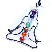 Cristallo naturale 7 fascino di moda in pietra colorata per la collana fai da te pendente yoga sette stelle gioielli gruppo