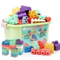 Boksed Baby Toy 3d Soft Plastic Building Blocks Kompatybilny dotykowy ręka Gryzaki Bloki DIY Gumowy Blok Zabawki Dla Dzieci Prezent Q0624