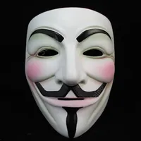 Wit v masker maskerade masker eyeliner halloween volledige gezichtsmaskers partij rekwisieten Vendetta anonieme film kerel maskers DHT68